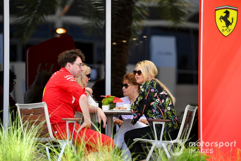 Mattia Binotto, Team Principal Ferrari, with Corinna Schumacher