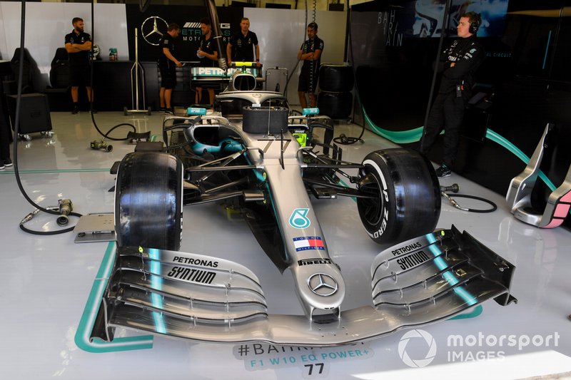 Mercedes AMG F1 W10 in the garage