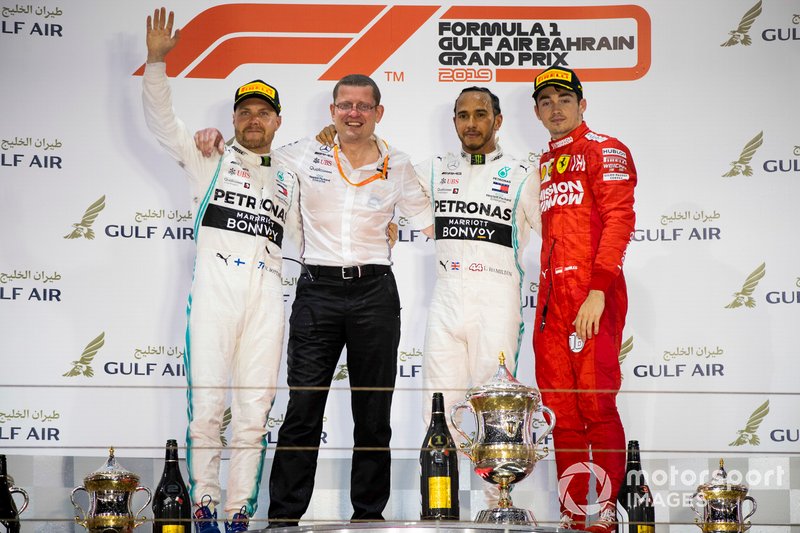 Valtteri Bottas, Mercedes AMG F1, Andy Cowell, Managing Director, HPP, Mercedes AMG, Lewis Hamilton, Mercedes AMG F1, Charles Leclerc, Ferrari