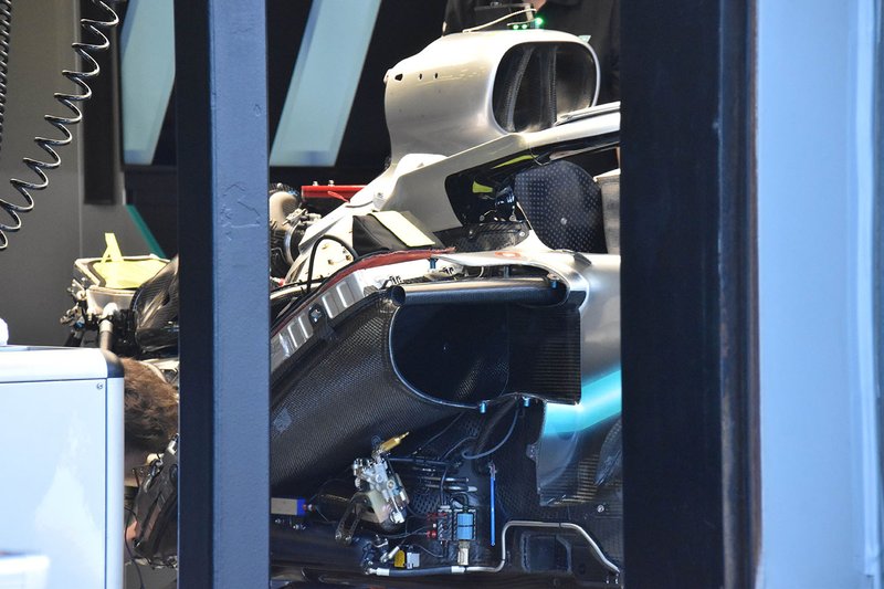 Mercedes AMG F1 W10, detalhe da unidade motriz