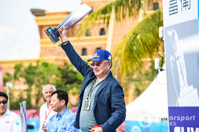 A DS TECHEETAH representative on the podium