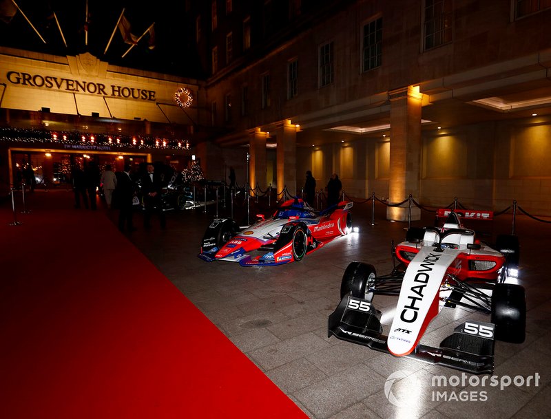 W Series and Formula E cars on display outside