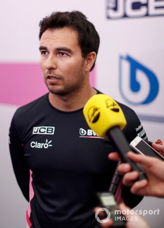 Sergio Perez, Racing Point speaks to the media