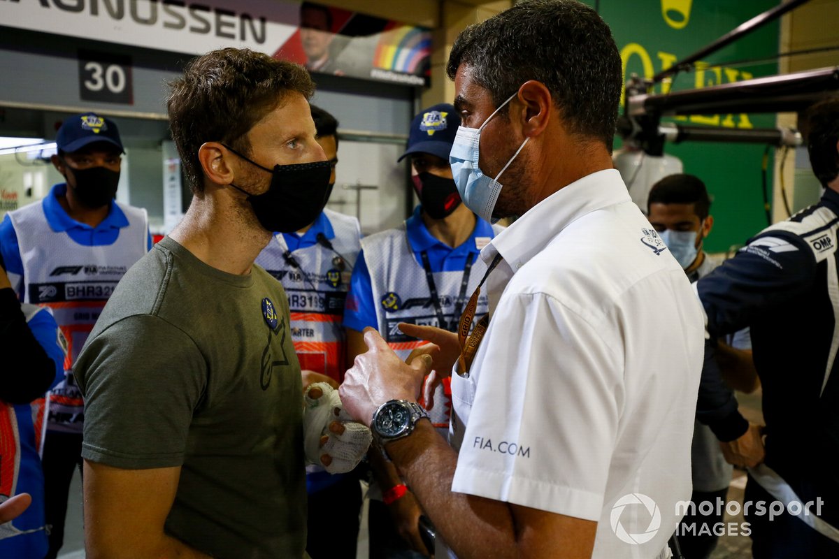 Romain Grosjean, Haas F1 meets Michael Masi, Race Director
