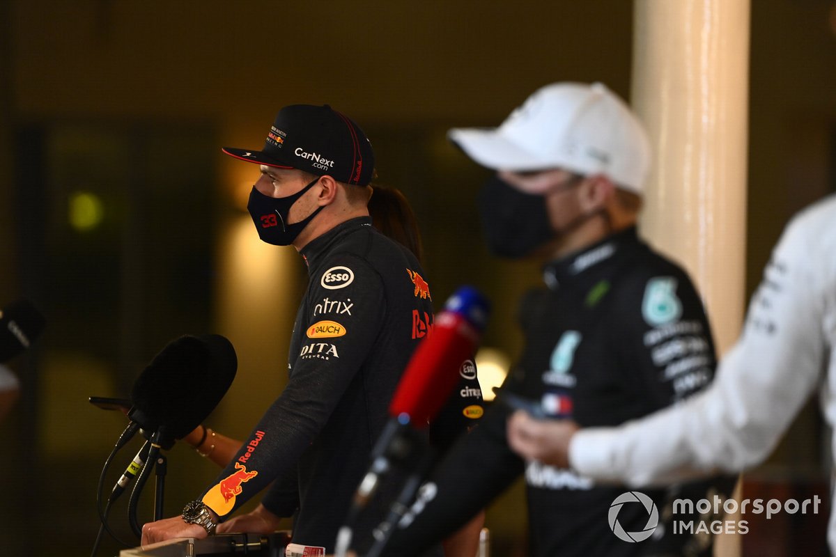 Pole man Max Verstappen, Red Bull Racing, intervistato dopo le Qualifiche