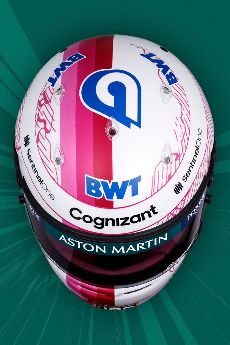 Il casco di Sebastian Vettel, Aston Martin
