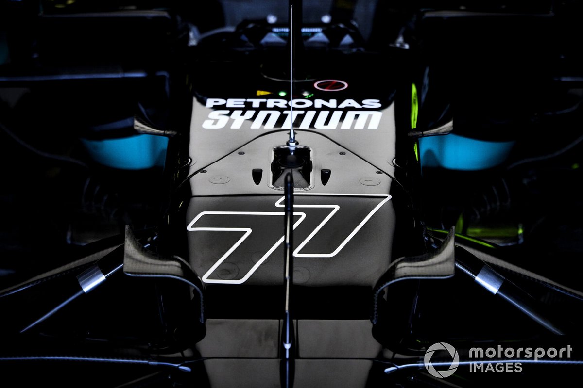 Numero di gara sulla vettura di Valtteri Bottas, Mercedes W12