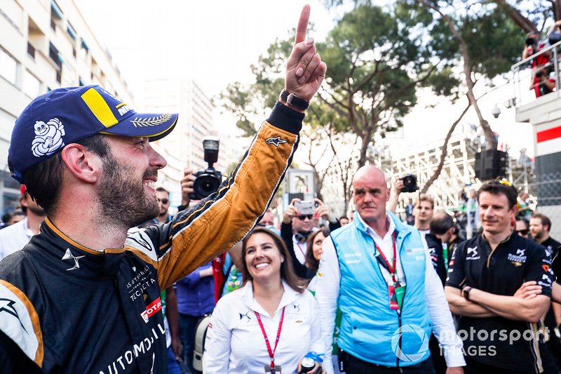 Jean-Eric Vergne, DS TECHEETAH celebrates victory in parc ferme
