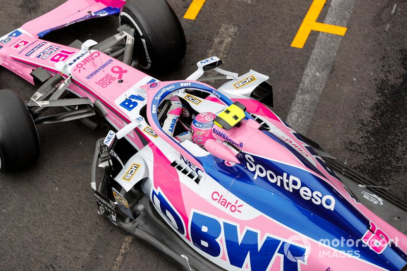 Lance Stroll, Racing Point RP19, lascia il garage