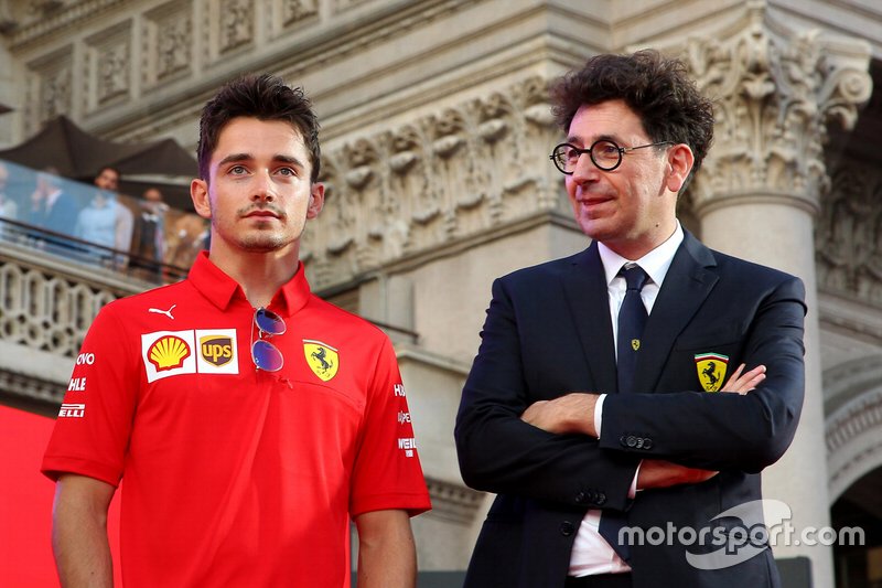 Charles Leclerc, Ferrari, Mattia Binotto, Team Principal Ferrari