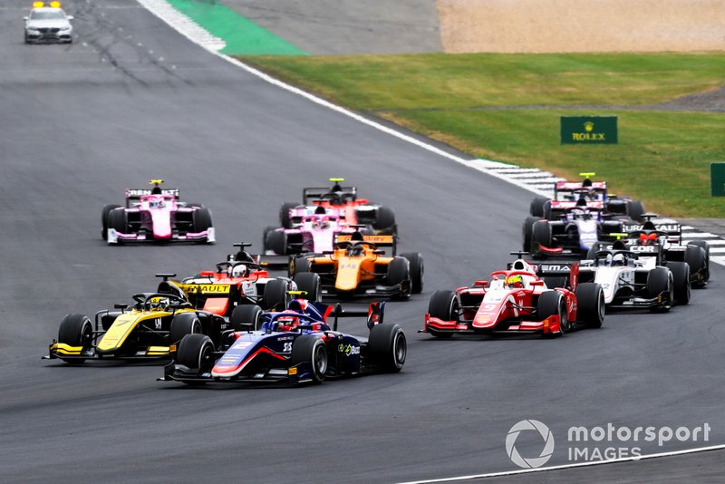 Nobuharu Matsushita, Carlin, Guanyu Zhou, UNI Virtuosi Racing and Mick Schumacher, Prema Racing