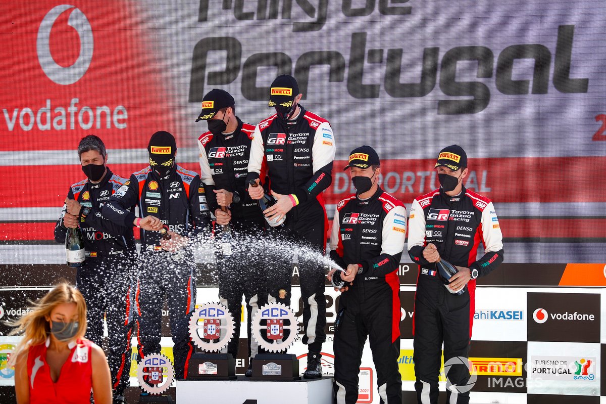 Podium: 1. Elfyn Evans, Scott Martin, 2. Dani Sordo, Borja Rozada, 3. Sébastien Ogier, Julien Ingrassia