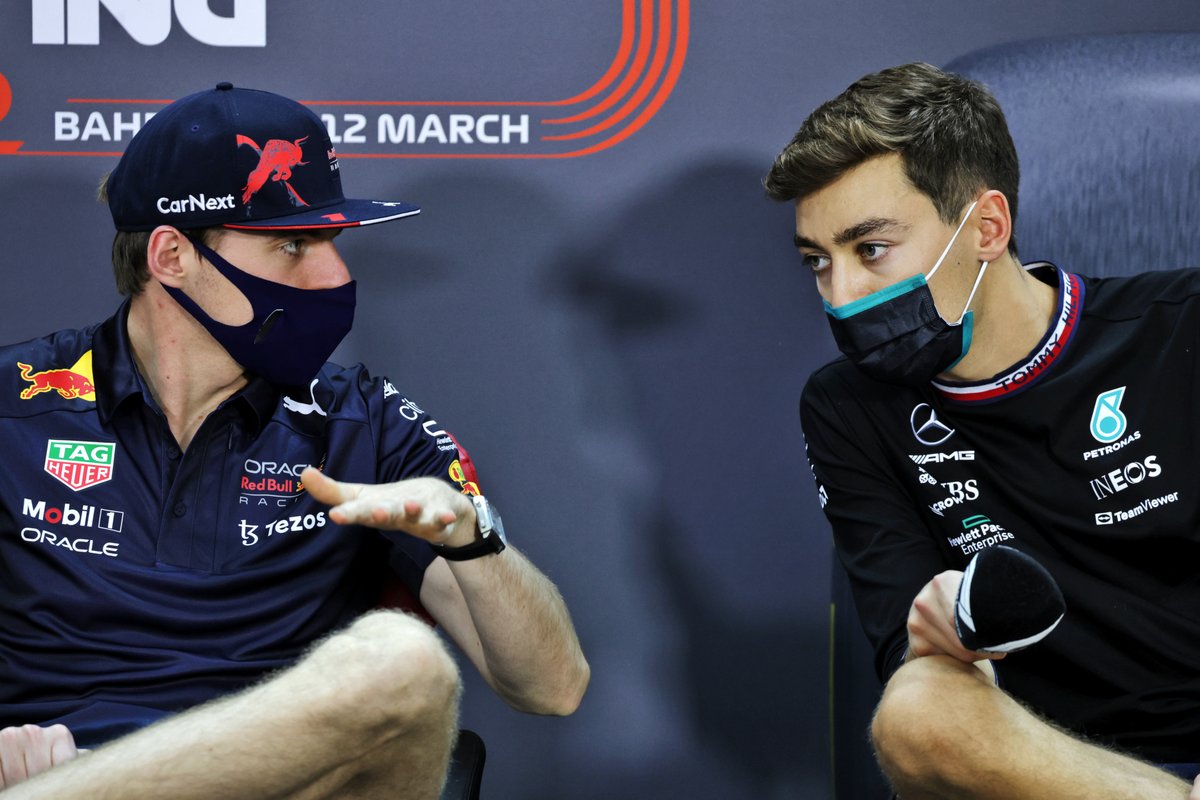 "Red Bull ve Ferrari bizden bir adım öndeler" 2 Formula 1 Haberleri - F1 Puan Durumu Max Verstappen, Red Bull Racing, George Russell, Mercedes-AMG, in the Press Conference