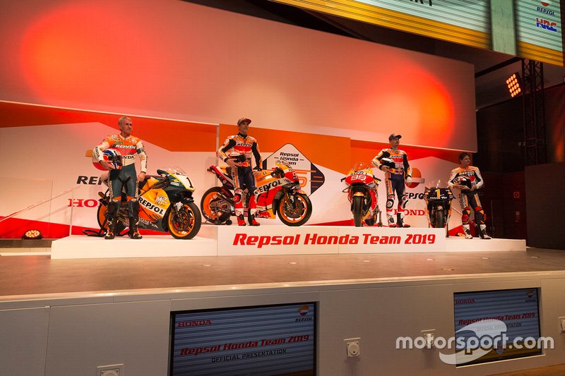 Mick Doohan, Alex Criville, Marc Márquez y Jorge Lorenzo, Repsol Honda Team