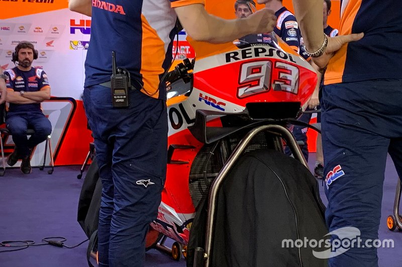 Le carénage de la moto de Marc Marquez, Repsol Honda Team
