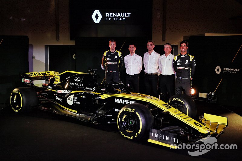 Daniel Ricciardo, Renault Sport F1 Team, Nico Hulkenberg, Renault Sport F1 Team, Cyril Abiteboul, Managing Director Renault Sport F1, Nick Chester, Direttore tecnico Renault Sport F1 Team,  Remi Taffin, Capo delle operazioni in pista Renault Sport F1