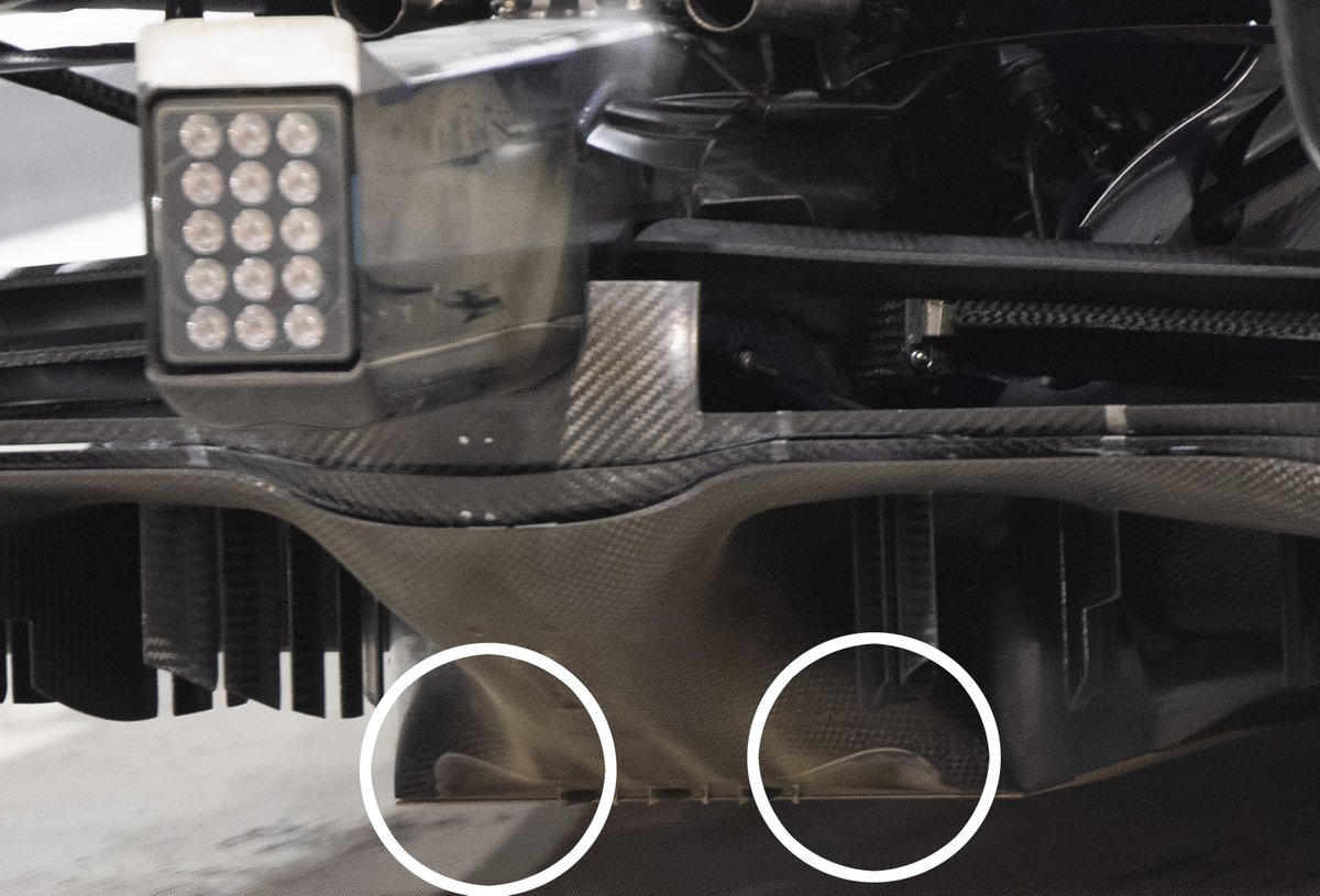 Dettaglio del diffusore della Mercedes F1 W12 