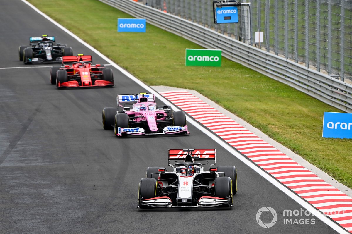 Romain Grosjean, Haas VF-20, Lance Stroll, Racing Point RP20, Charles Leclerc, Ferrari SF1000, Valtteri Bottas, Mercedes F1 W11