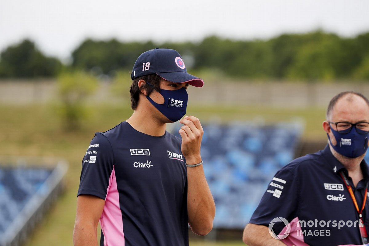 Lance Stroll, Racing Point walks the track