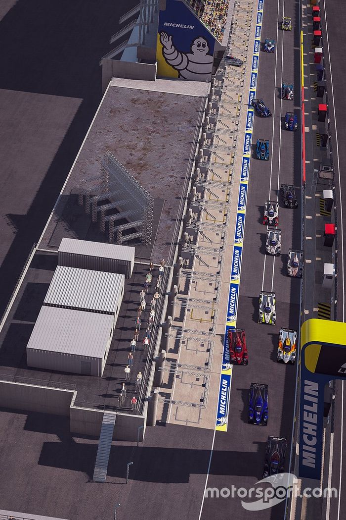 Vista aérea de la pista de boxes