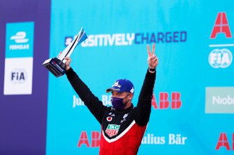 Andre Lotterer, Tag Heuer Porsche, on the podium
