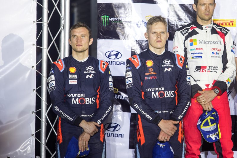 Podio: secondo posto Ott Tänak, Martin Järveoja, Hyundai Motorsport Hyundai i20 Coupe WRC