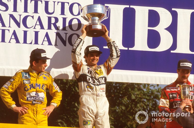 Nelson Piquet, Williams, Ayrton Senna, McLaren, Nigel Mansell, Williams, GP d' Italia del 1987