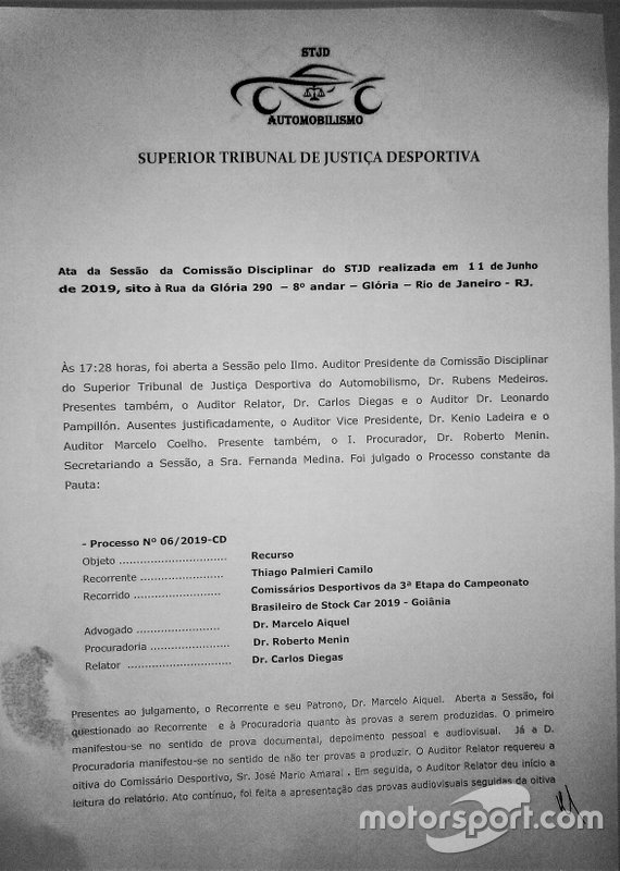 Decisão em favor de Thiago Camilo