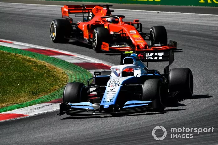 Robert Kubica, Williams FW42, Sebastian Vettel, Ferrari SF90
