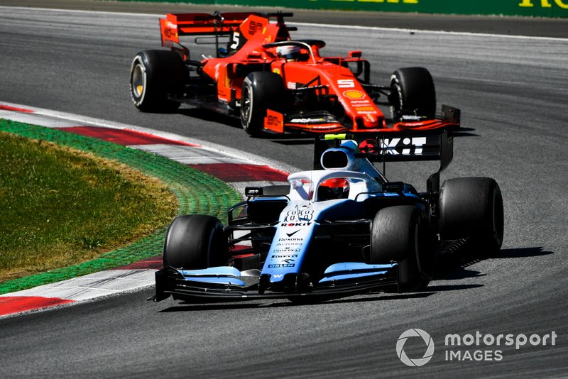 Robert Kubica, Williams FW42, Sebastian Vettel, Ferrari SF90