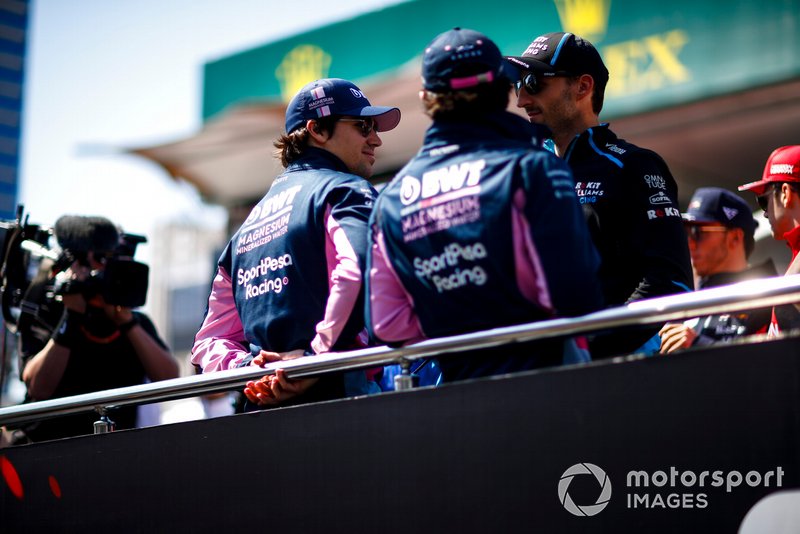 Lance Stroll, Racing Point, Sergio Perez, Racing Point, et Robert Kubica, Williams Racing