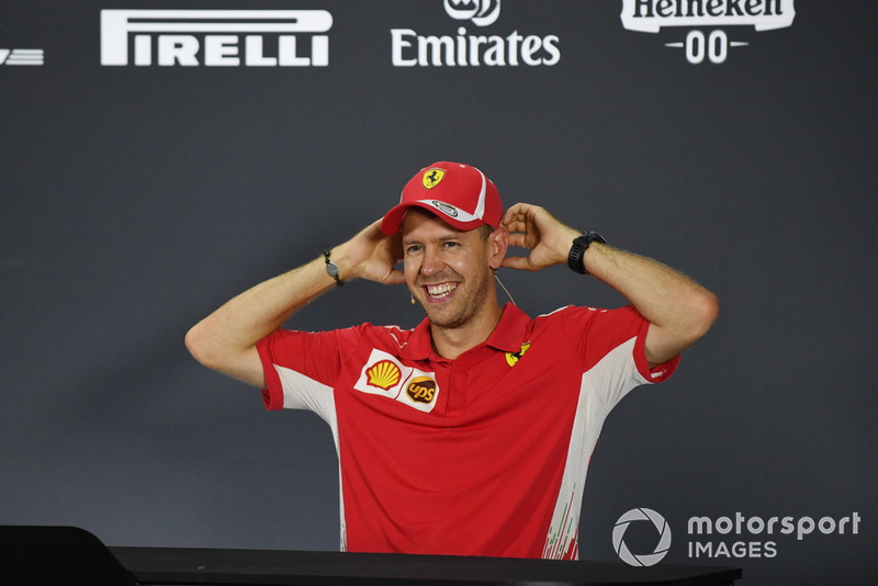Sebastian Vettel, Ferrari en la rueda de prensa.