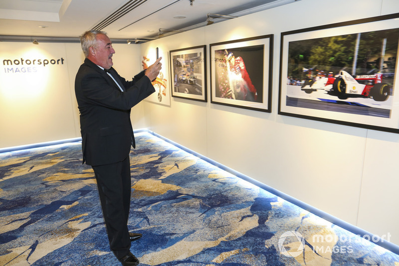 Photographer Mark Sutton at the Motorsport Images display