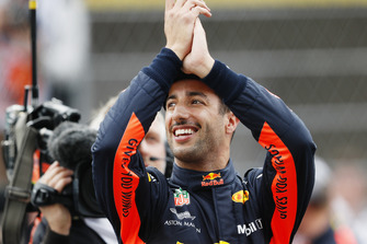 Pole man Daniel Ricciardo, Red Bull Racing, celebrates