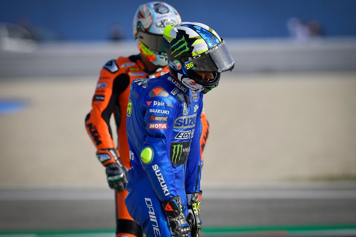 Joan Mir, Team Suzuki MotoGP, Danilo Petrucci, Red Bull KTM Tech 3, caída