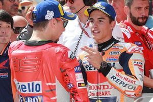 Polesitter Marc Marquez, Repsol Honda Team, 3. Jorge Lorenzo, Ducati Team