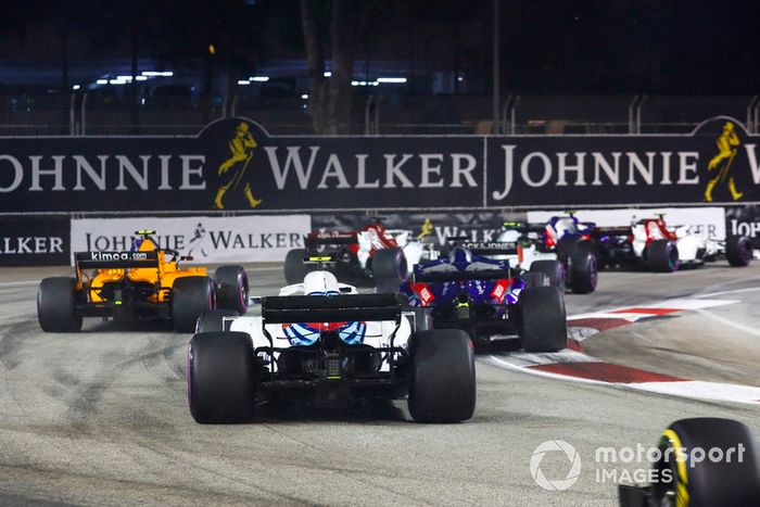 Marcus Ericsson, Sauber C37, Kevin Magnussen, Haas F1 Team VF-18, Stoffel Vandoorne, McLaren MCL33, Brendon Hartley, Toro Rosso STR13, y Sergey Sirotkin, Williams FW41