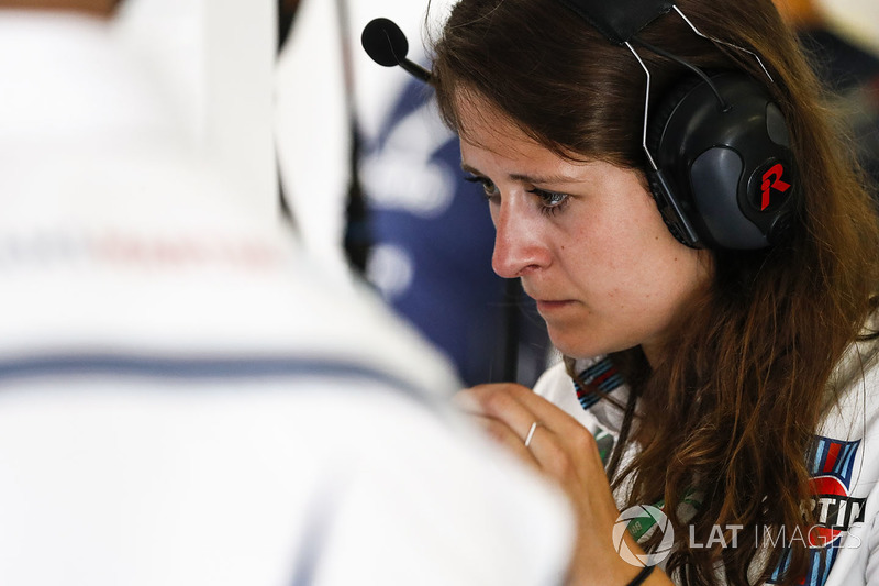 An Engineer at work in the Williams garage