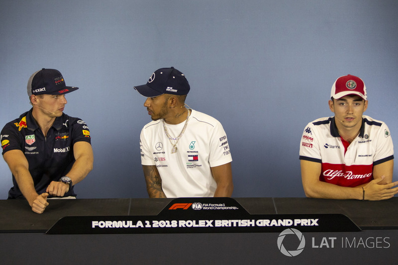 Max Verstappen, Red Bull Racing, Lewis Hamilton, Mercedes-AMG F1 and Charles Leclerc, Sauber in the Press Conference