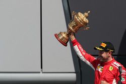 Sebastian Vettel, Ferrari on the podium