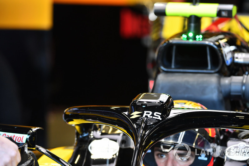 Detalle del Halo del coche de Carlos Sainz Jr., Renault Sport F1 Team R.S. 18