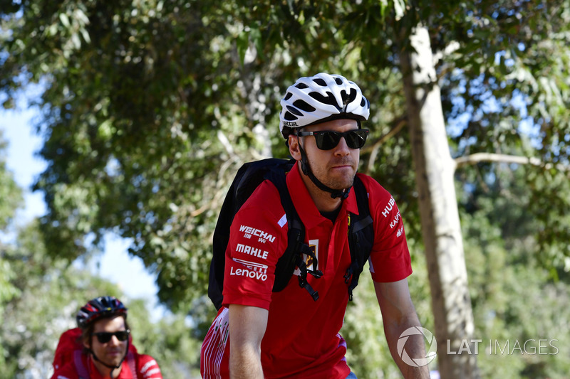 Sebastian Vettel, Ferrari on a bike