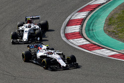 Sergey Sirotkin, Williams FW41 and Charles Leclerc, Sauber C37