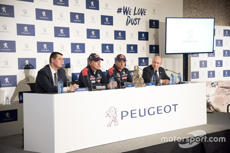 Carlos Sainz, Lucas Cruz, Peugeot Sport persconferentie