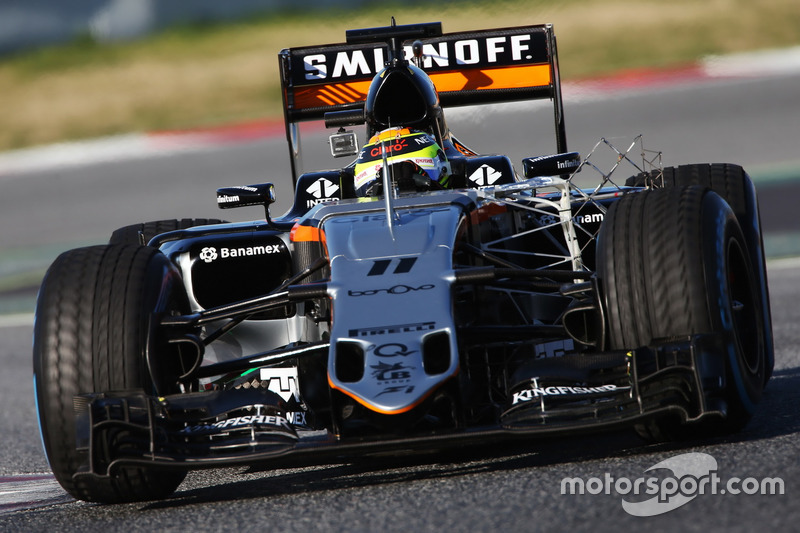 Sergio Perez, Sahara Force India F1 VJM09 running sensor equipment