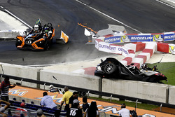 Crash, Pascal Wehrlein and Felipe Massa on the Polaris Slingshot SLR