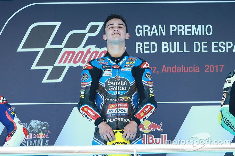 Podium: race winner Aron Canet, Estrella Galicia 0,0