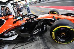 Fernando Alonso, McLaren MCL32 avec le Halo