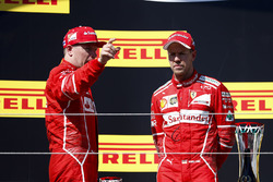 Podium: race winner Sebastian Vettel, Ferrari, second place Kimi Raikkonen, Ferrari