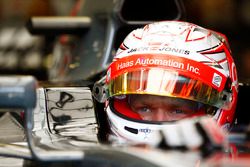 Kevin Magnussen, Haas F1 Team, in cocpkpit, helmet visor raised